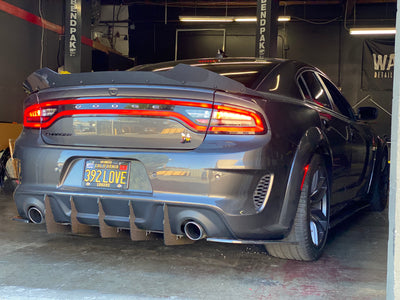 2020 - 2023 Dodge Charger Widebody: V2 Carbon Fiber Dual Slant-In Diffuser