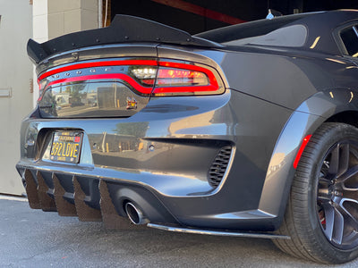 2020 - 2023 Dodge Charger Widebody: V2 Carbon Fiber Dual Slant-In Diffuser