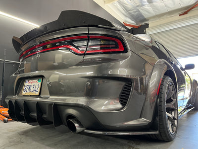 2020 - 2023 Dodge Charger Widebody: V2 Carbon Fiber Honey Comb Diffuser