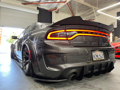 2020 - 2023 Dodge Charger Widebody: V2 Carbon Fiber Honey Comb Diffuser